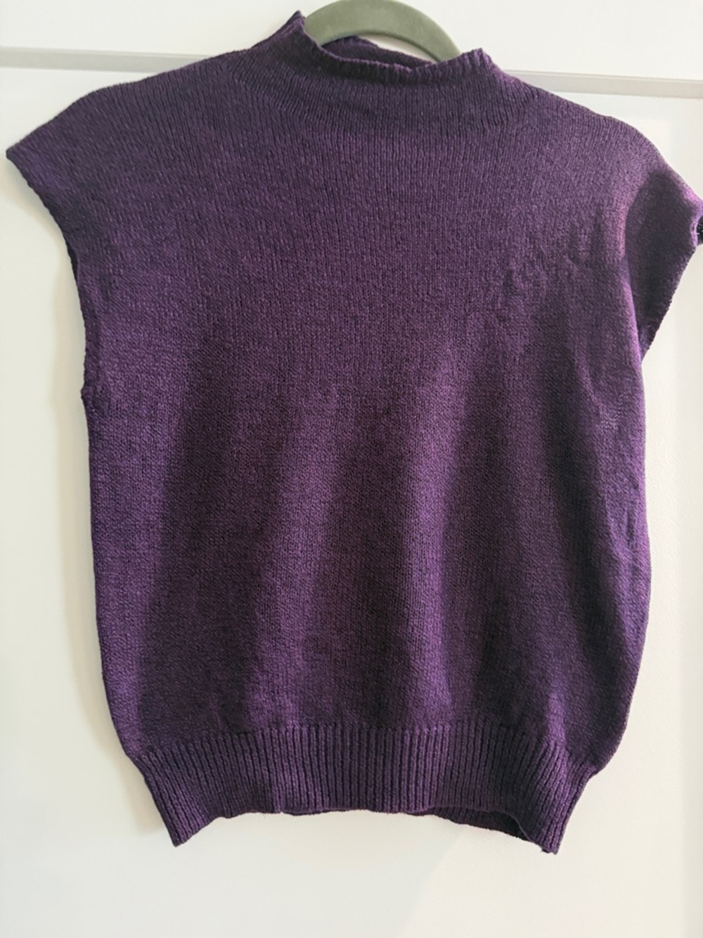 SHEIN Deep Purple Mock Neck Cap Sleeve Sweater Vest